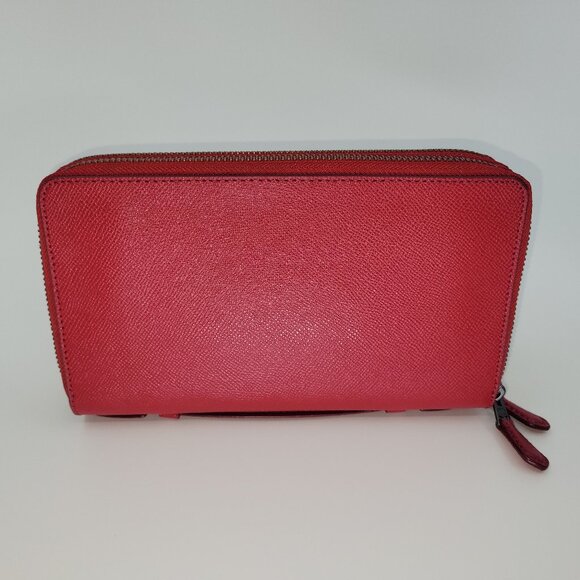 Coach Travel Wallet Double Zipper in Red - Picture 2 of 3